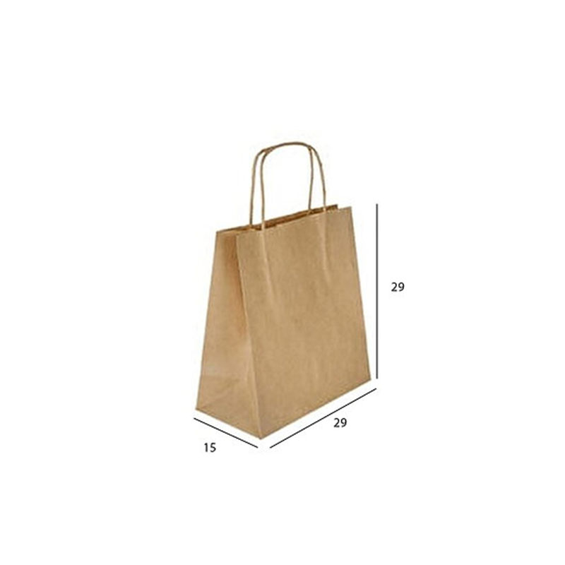 29X15X29 Burgu Saplı Kraft Çanta 250 Adet